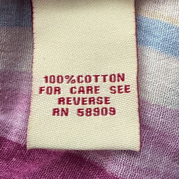 Reba Embroidered Mixed Stripe Long Sleeve Shirt Size Large - Picture 6 of 6